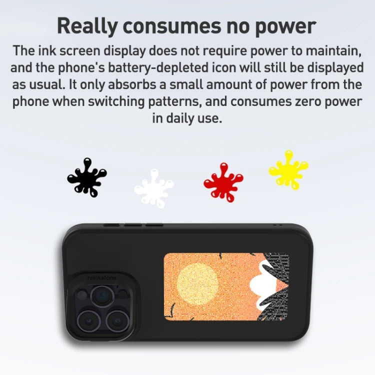 Creative NFC Phone Case Back Projection for Iphone NFC 15 14 13 Four-Color Ink Screen DIY Phone Display Case With TIny Stand