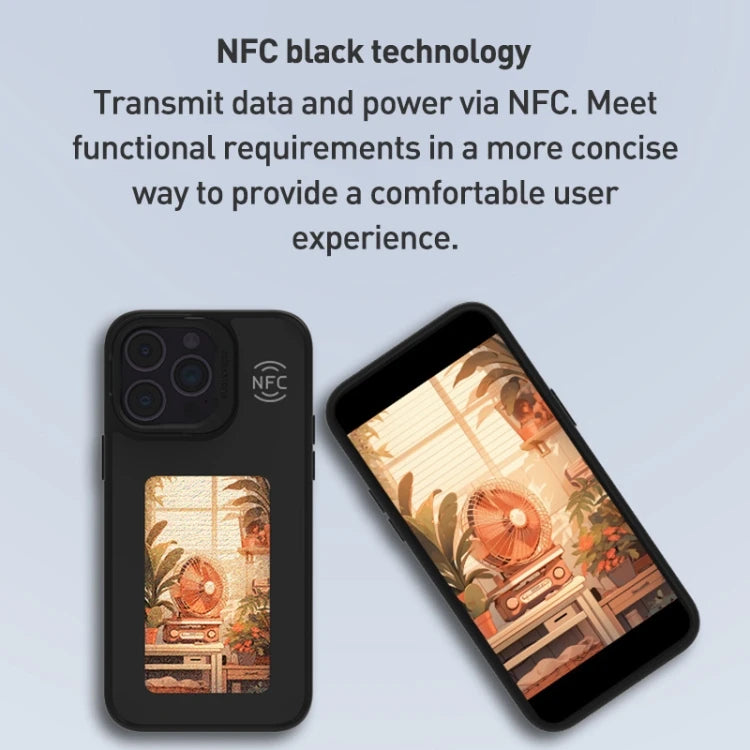 Creative NFC Phone Case Back Projection for Iphone NFC 15 14 13 Four-Color Ink Screen DIY Phone Display Case With TIny Stand